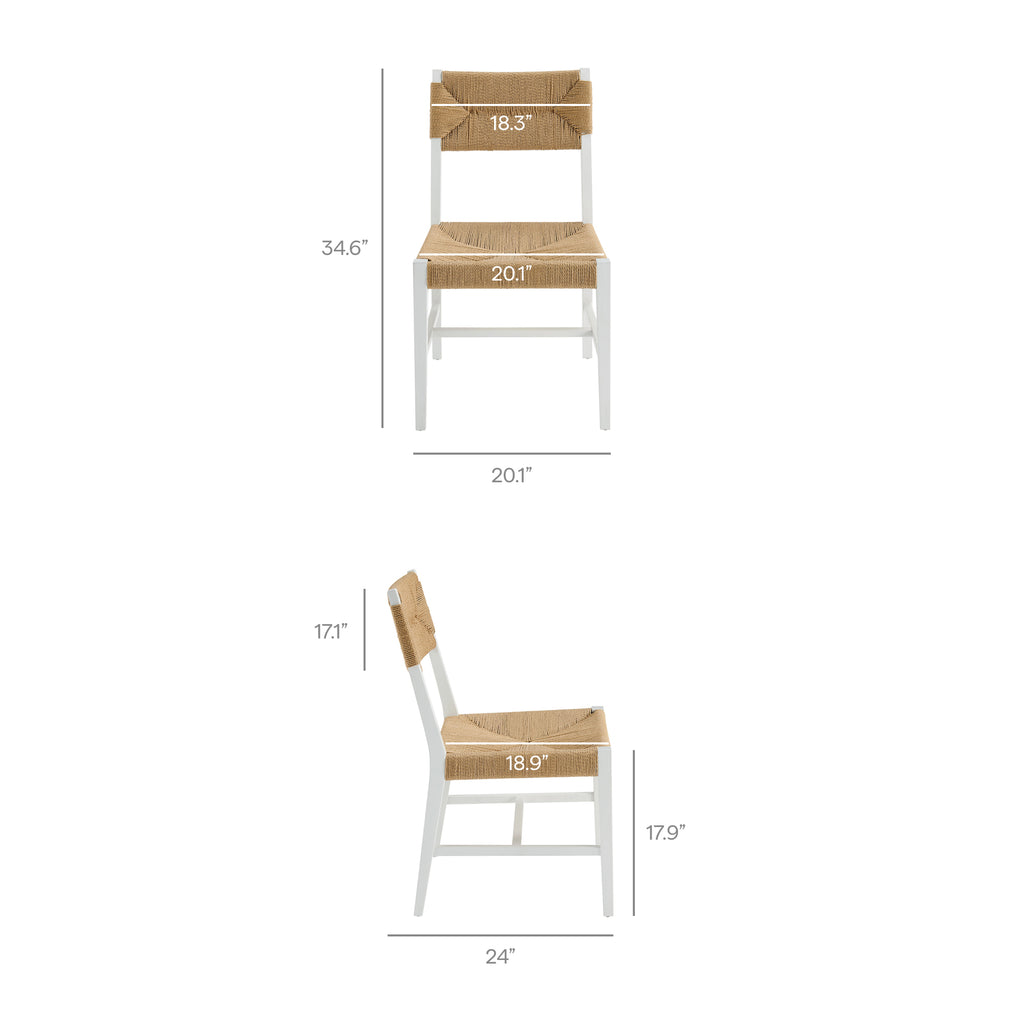 Bodie Wood Dining Chair Set of 2 - White Natural