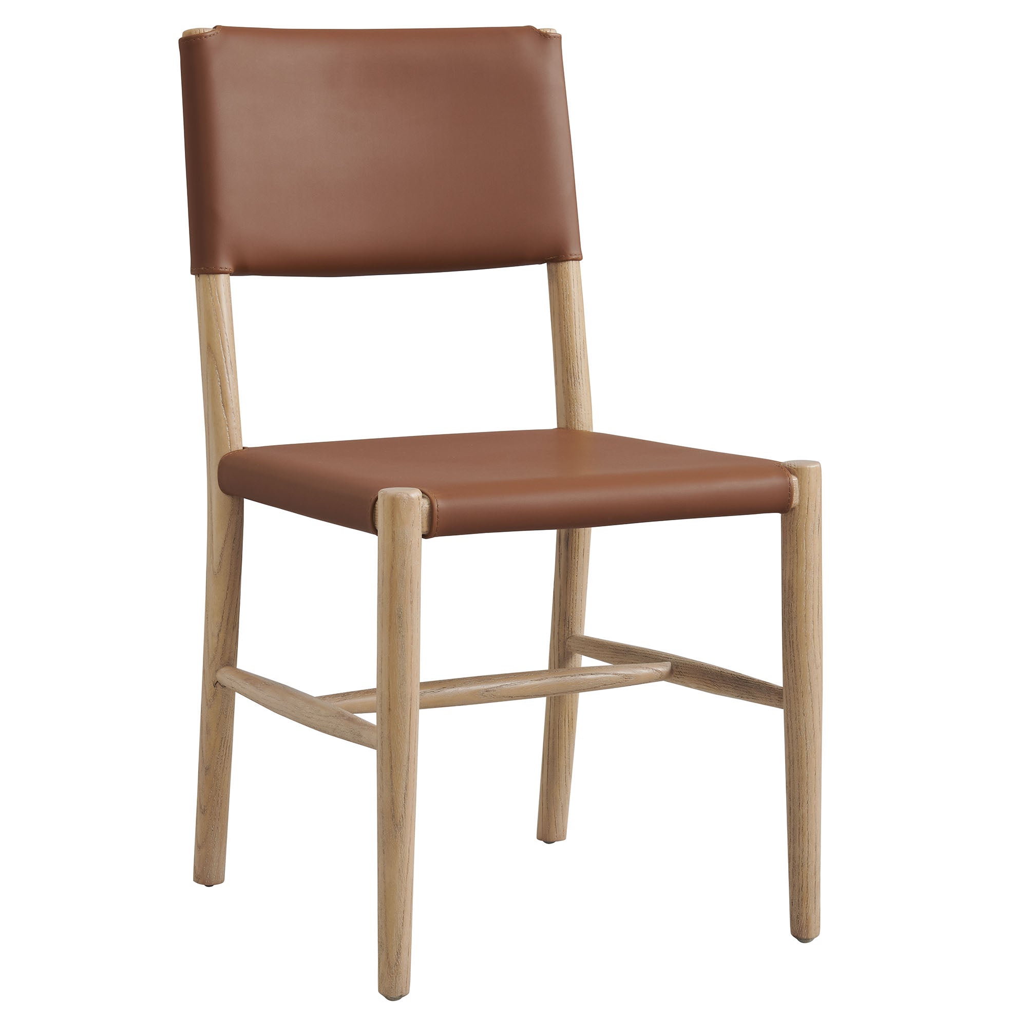 Dover Wood Vegan Leather Dining Side Chair - Natural