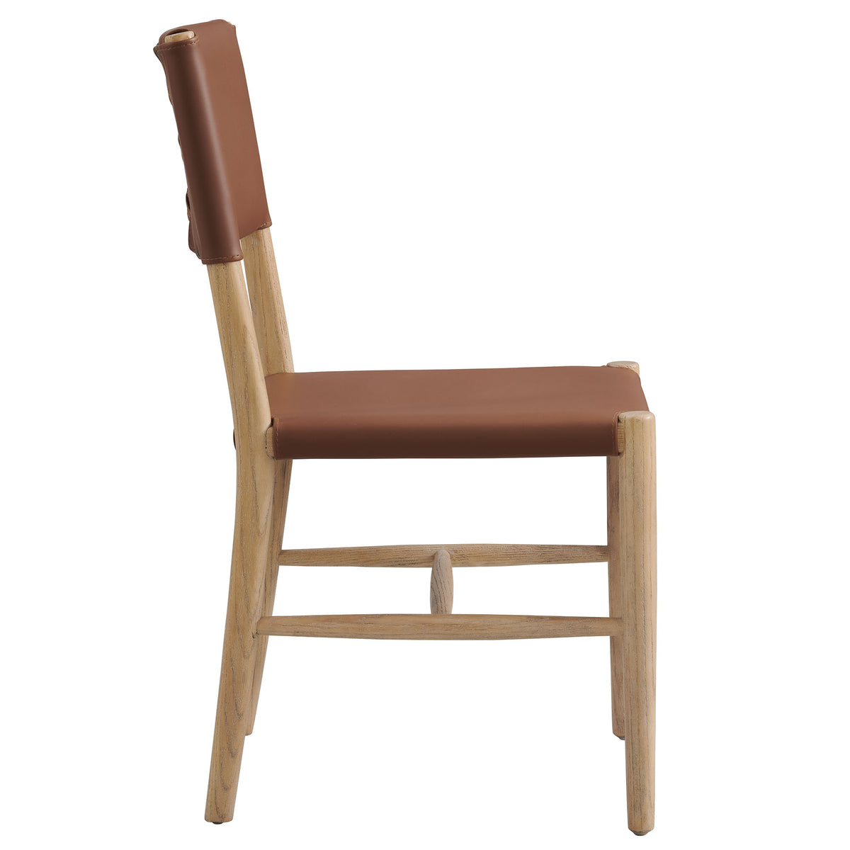 Dover Wood Vegan Leather Dining Side Chair - Natural