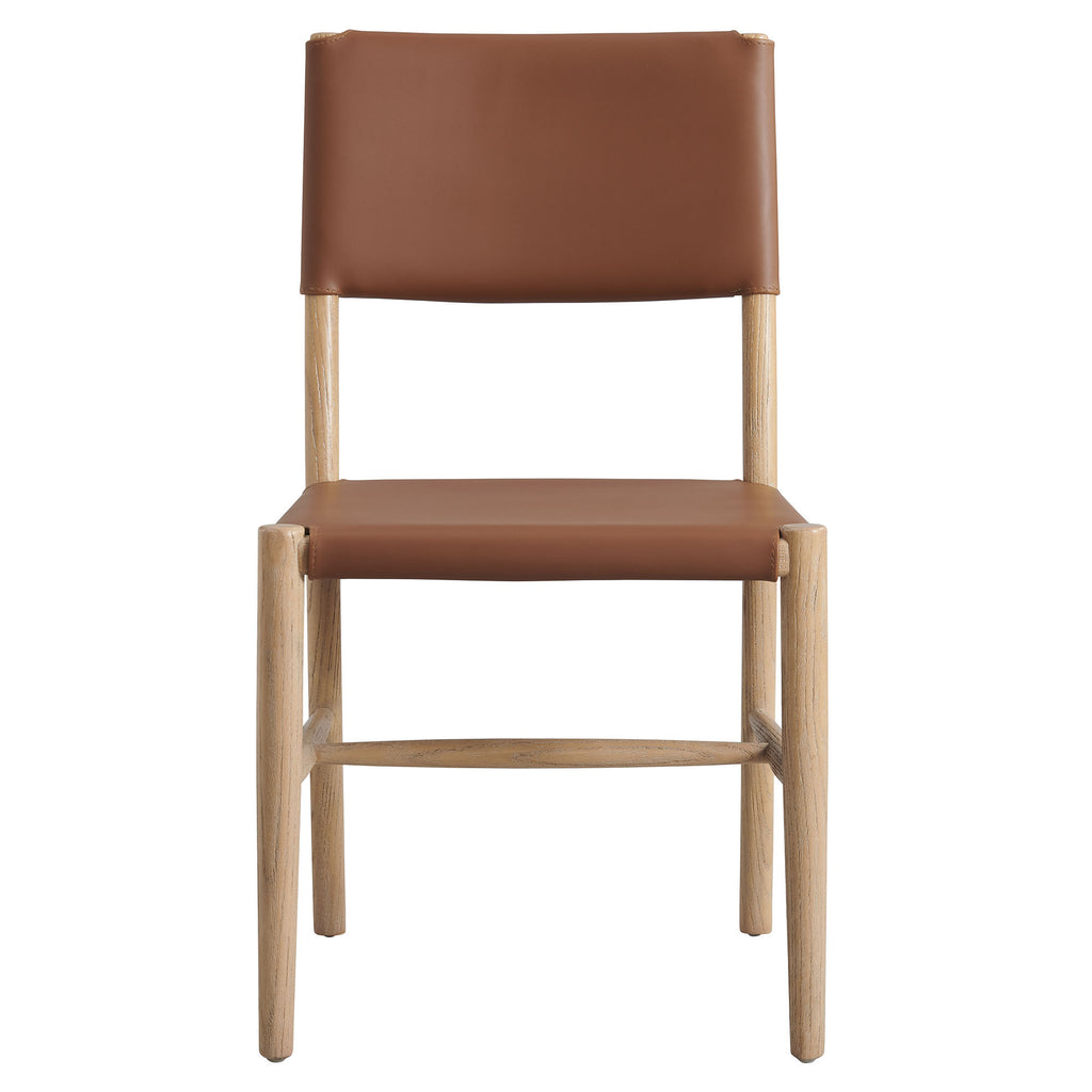 Dover Wood Vegan Leather Dining Side Chair - Natural