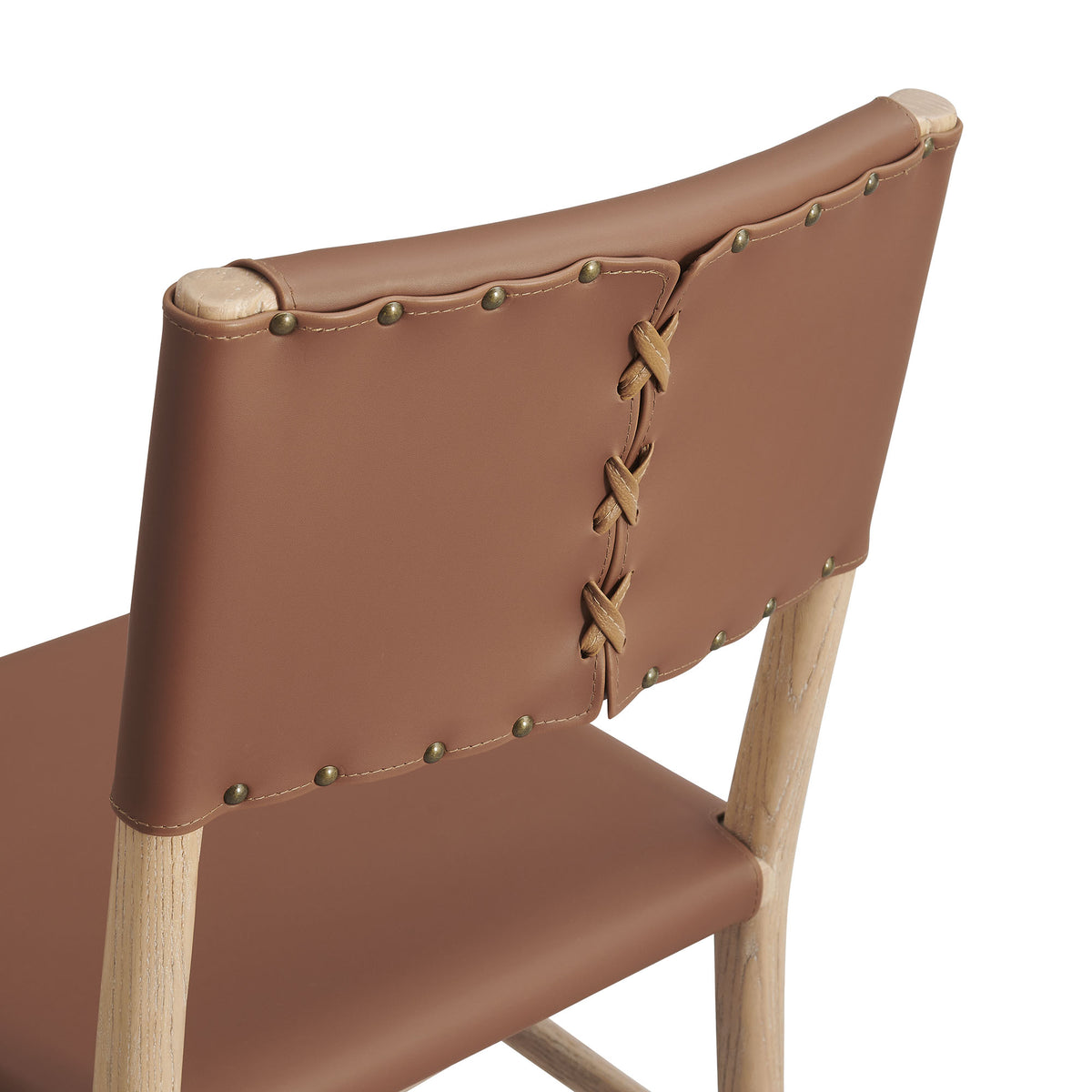 Dover Wood Vegan Leather Dining Side Chair - Natural