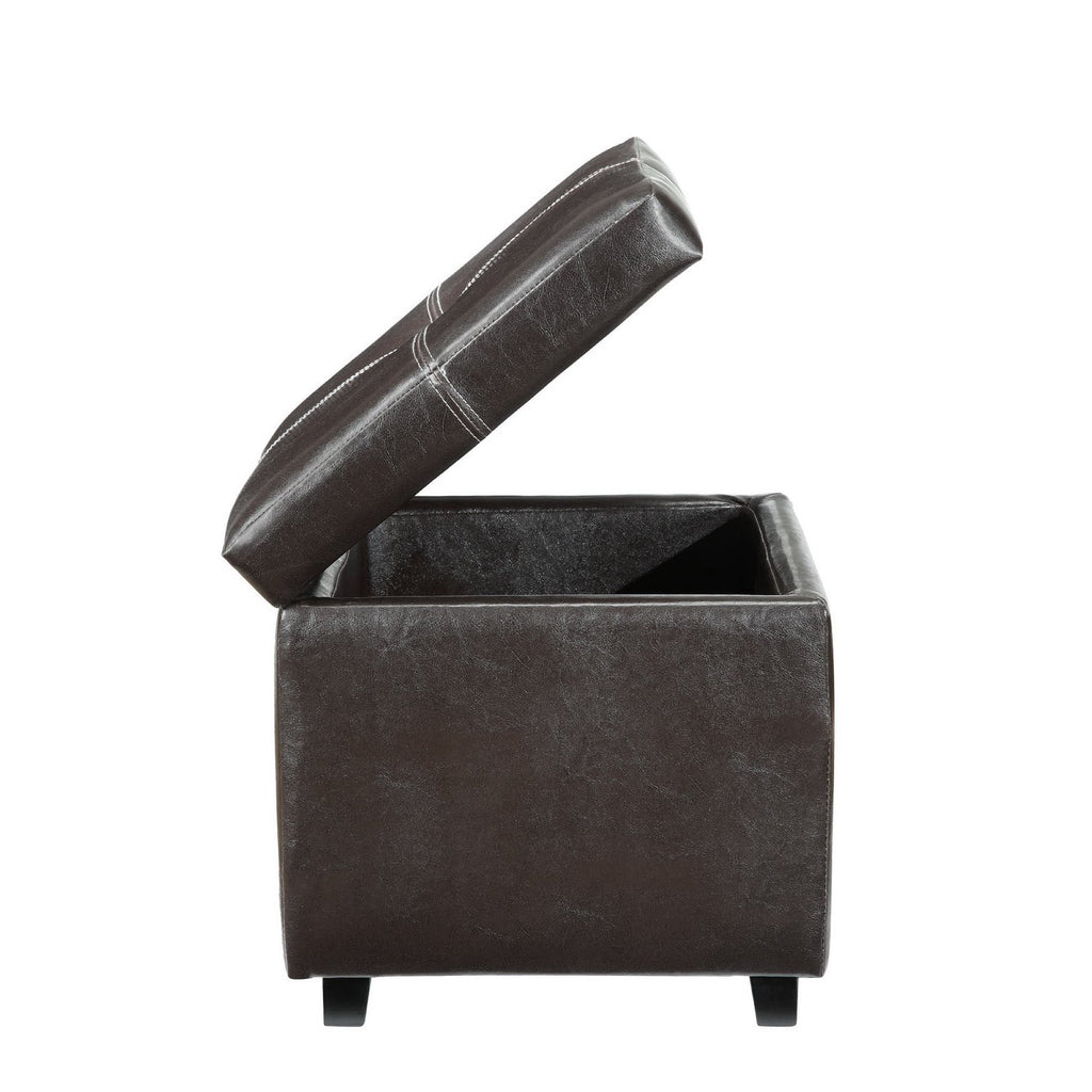 Treasure Upholstered Vinyl Ottoman - Espresso