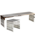 Gridiron Benches Set of 2 - Silver
