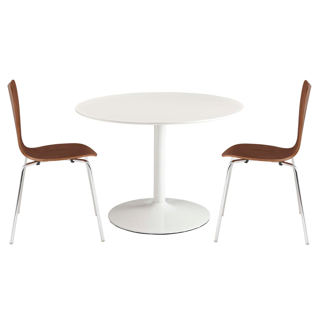 Revolve 3 Piece Dining Set - White Walnut