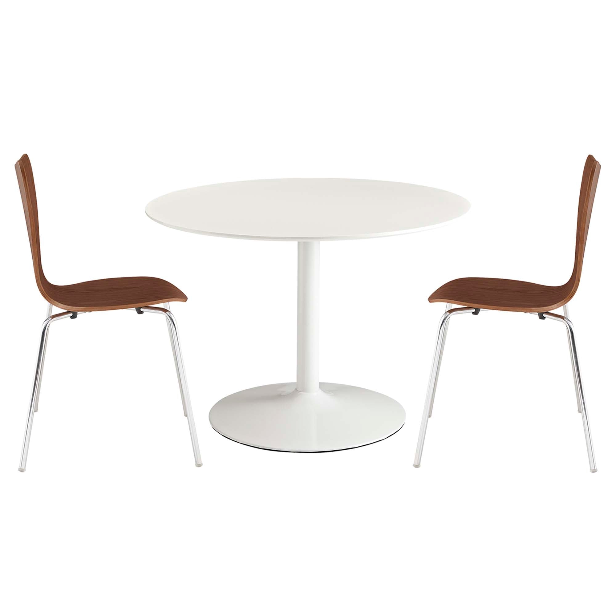 Revolve 3 Piece Dining Set - White Walnut