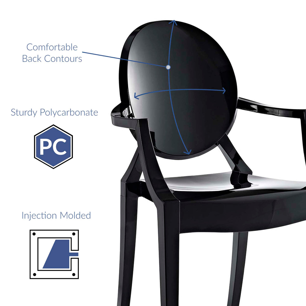 Casper Dining Armchairs Set of 2 - Black