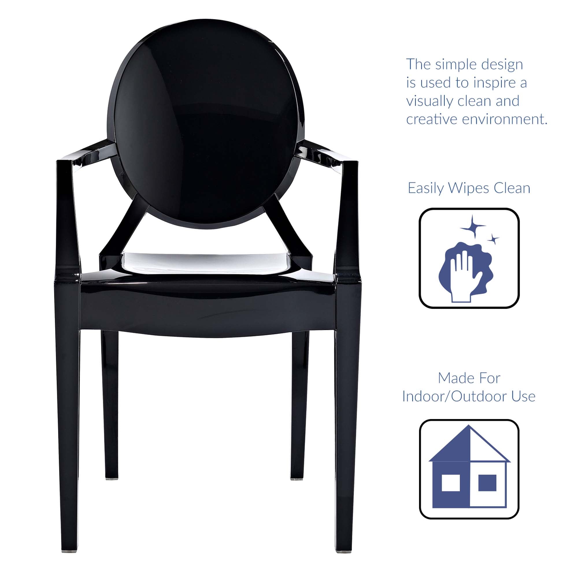 Casper Dining Armchairs Set of 2 - Black