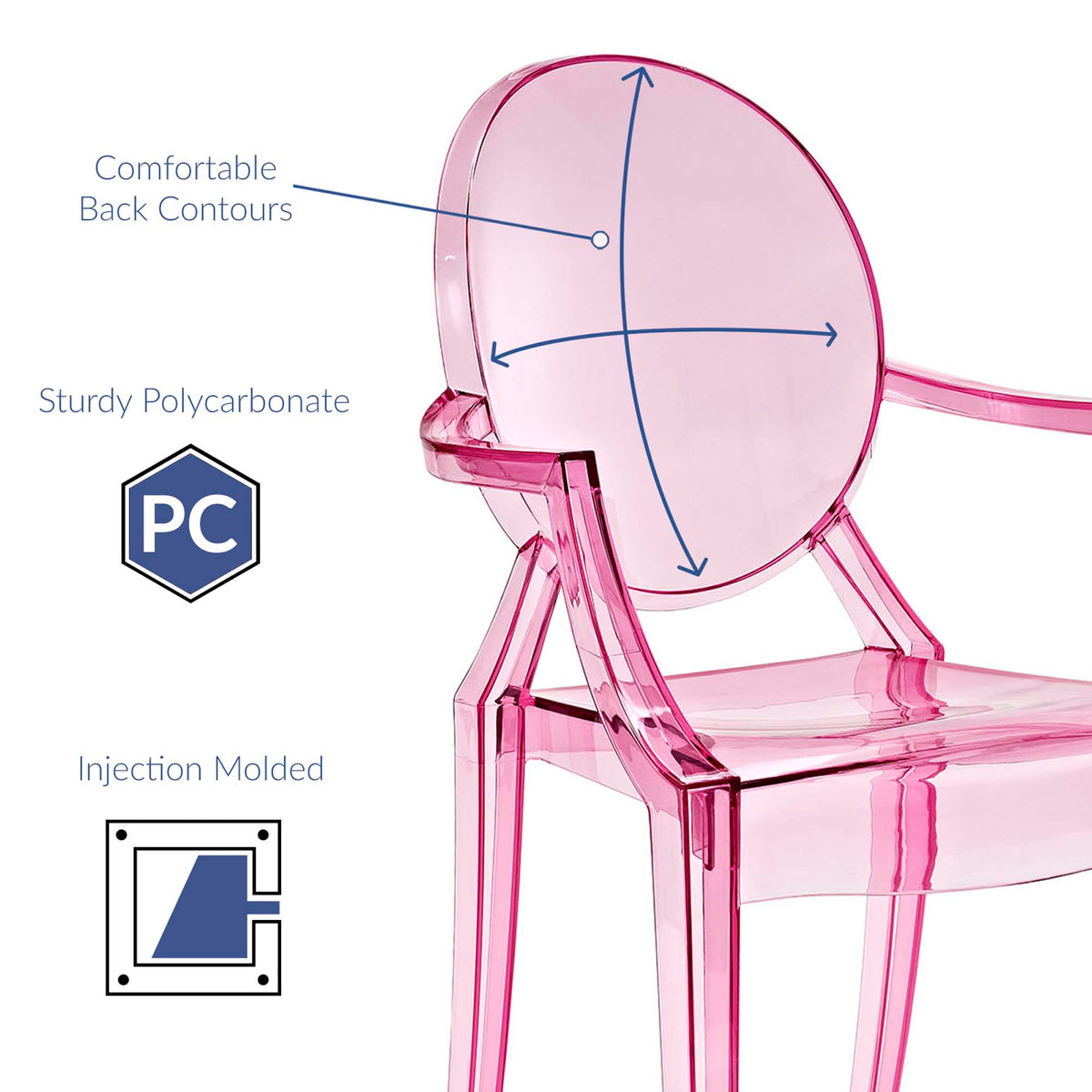 Casper Dining Armchairs Set of 2 - Pink