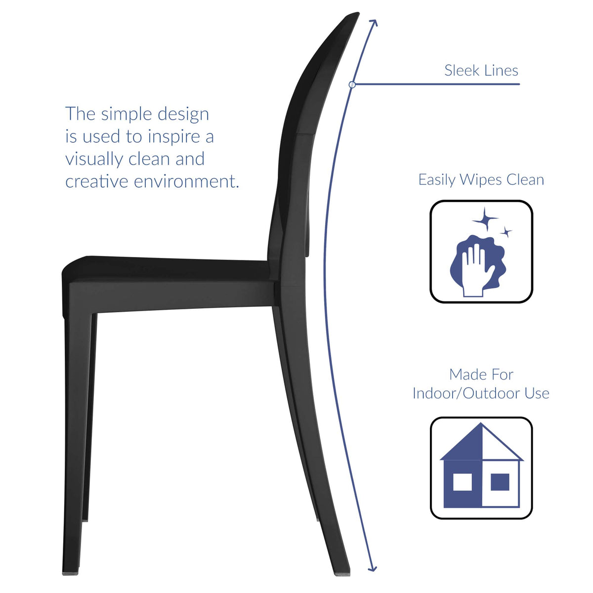 Casper Dining Chairs Set of 2 - Black