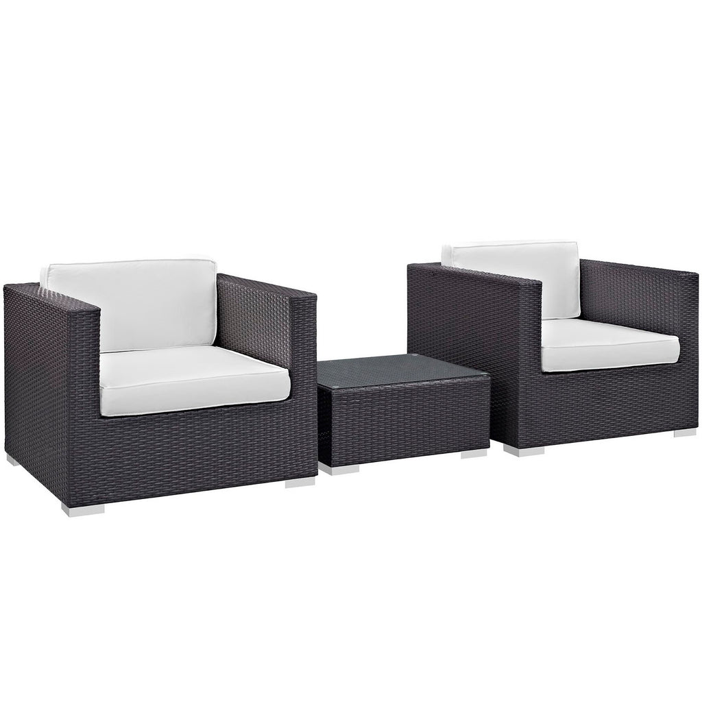 Burrow 3 Piece Outdoor Patio Sofa Set - Espresso White