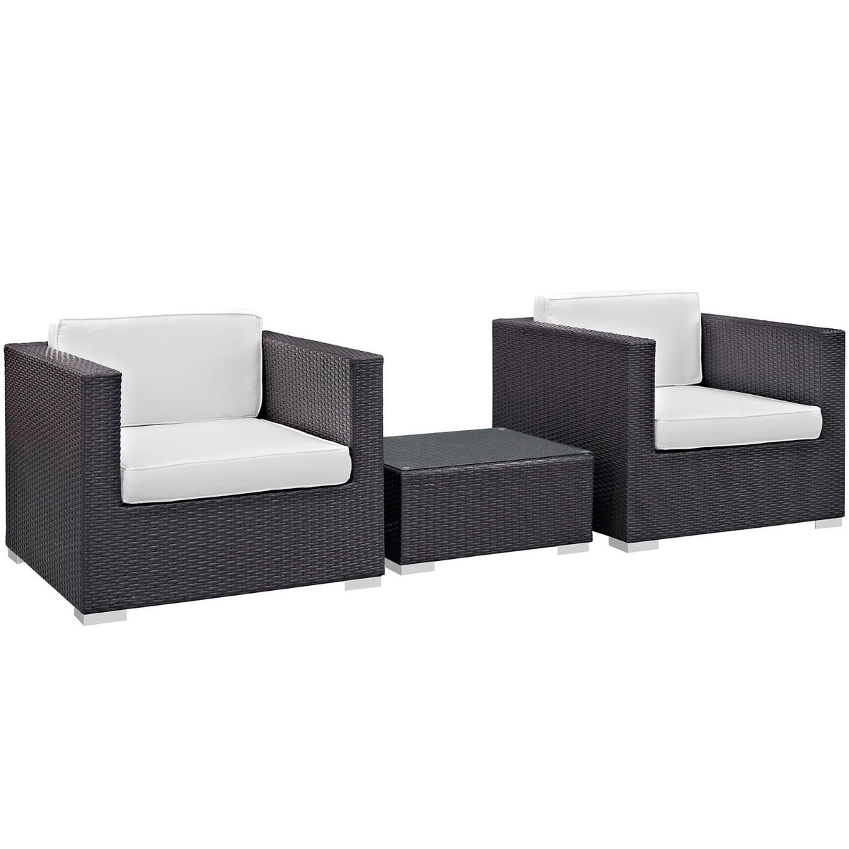 Burrow 3 Piece Outdoor Patio Sofa Set - Espresso White