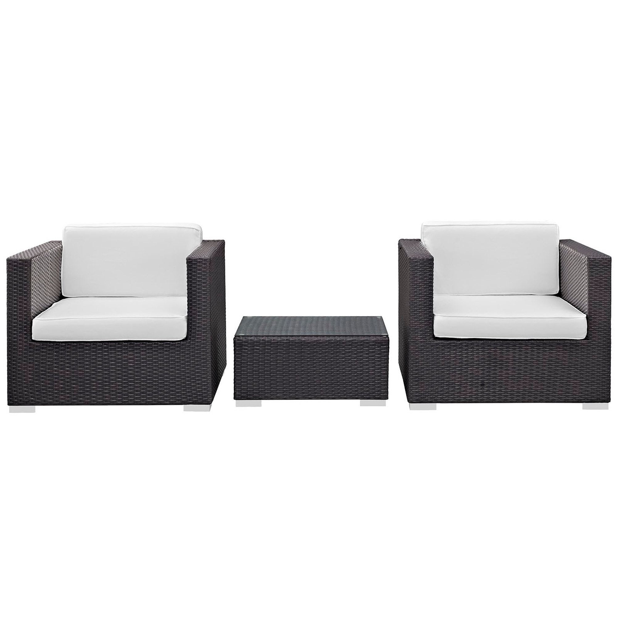 Burrow 3 Piece Outdoor Patio Sofa Set - Espresso White