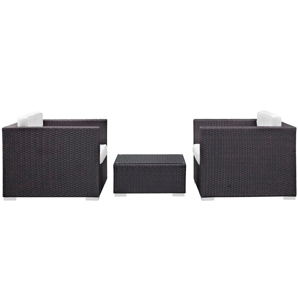 Burrow 3 Piece Outdoor Patio Sofa Set - Espresso White