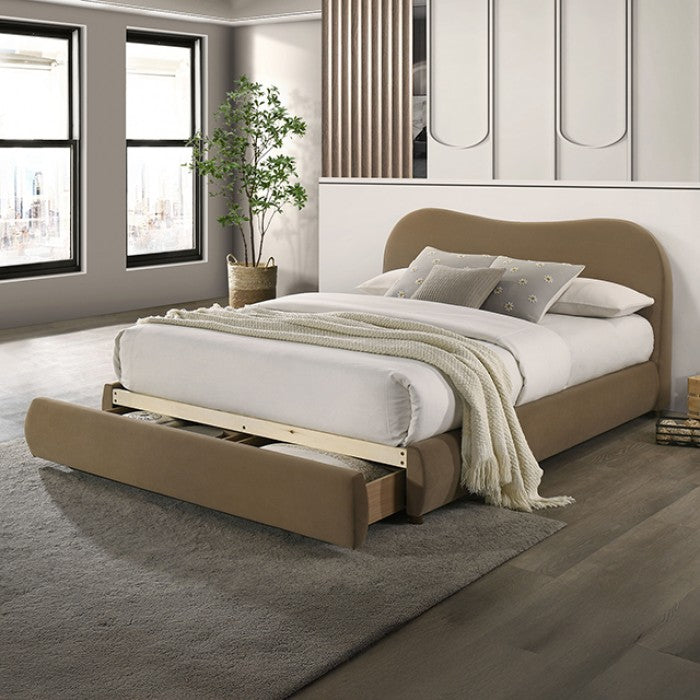 Grimsby Storage Bed - Light Camel Brown Performance Velvet - Queen