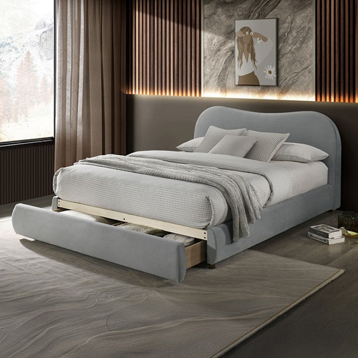 Grimsby Storage Bed - Fog Gray Performance Velvet - King