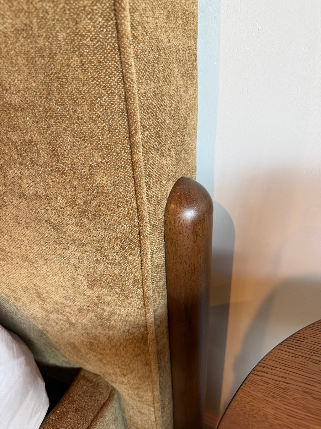 Baldacci Upholstered California King Platform Bed Curry and Walnut