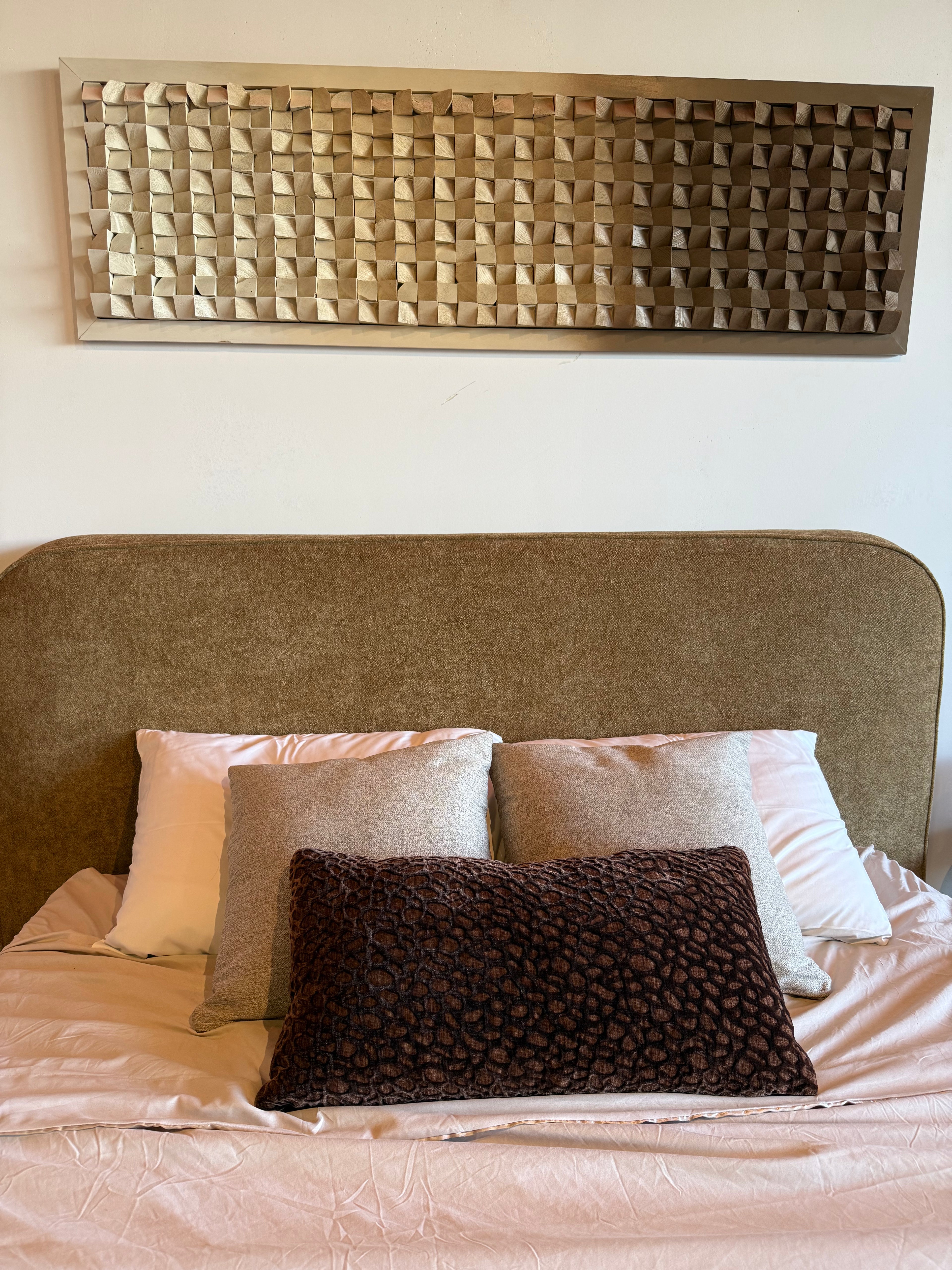 Baldacci Upholstered California King Platform Bed Curry and Walnut