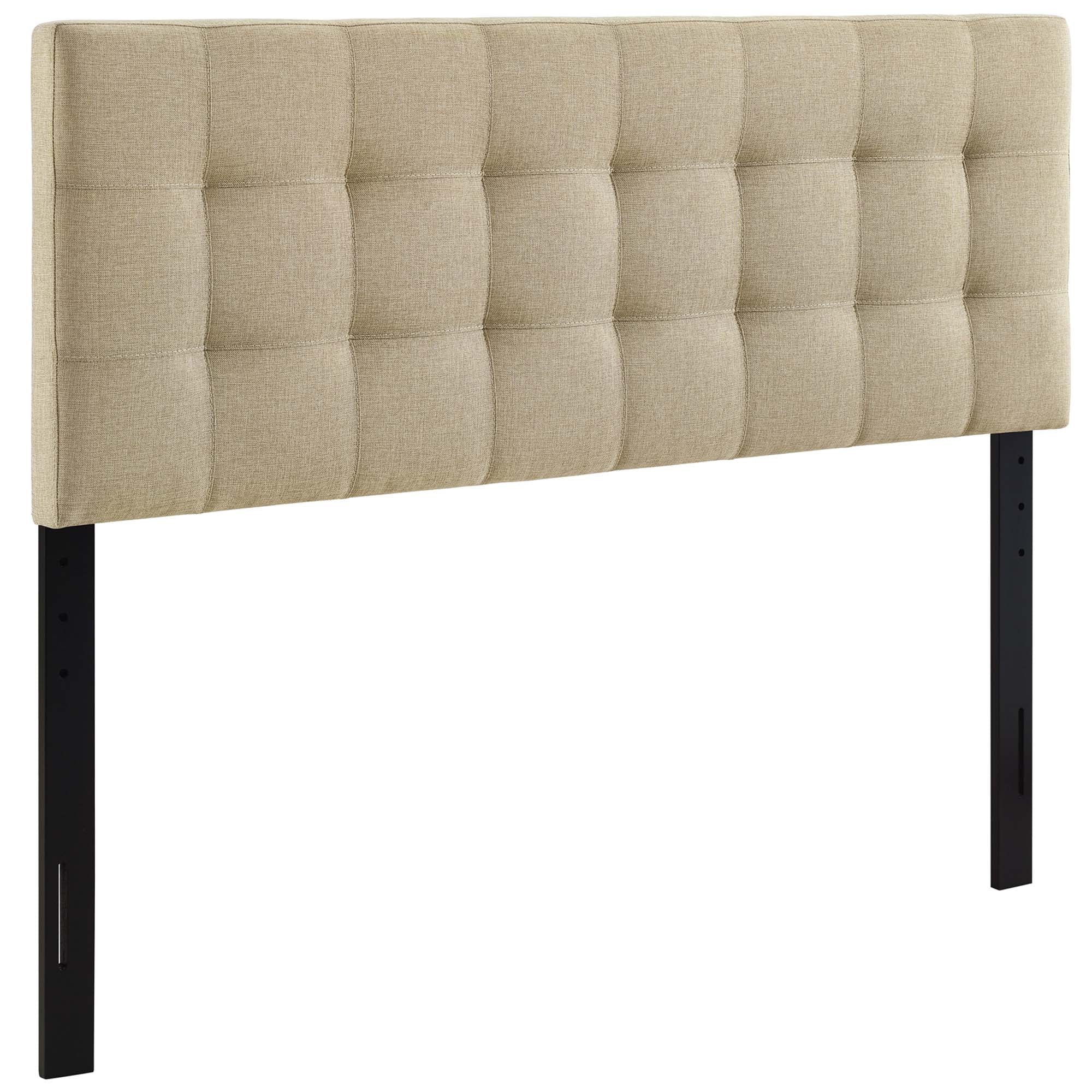 Lily Upholstered Fabric Queen Headboard - Beige