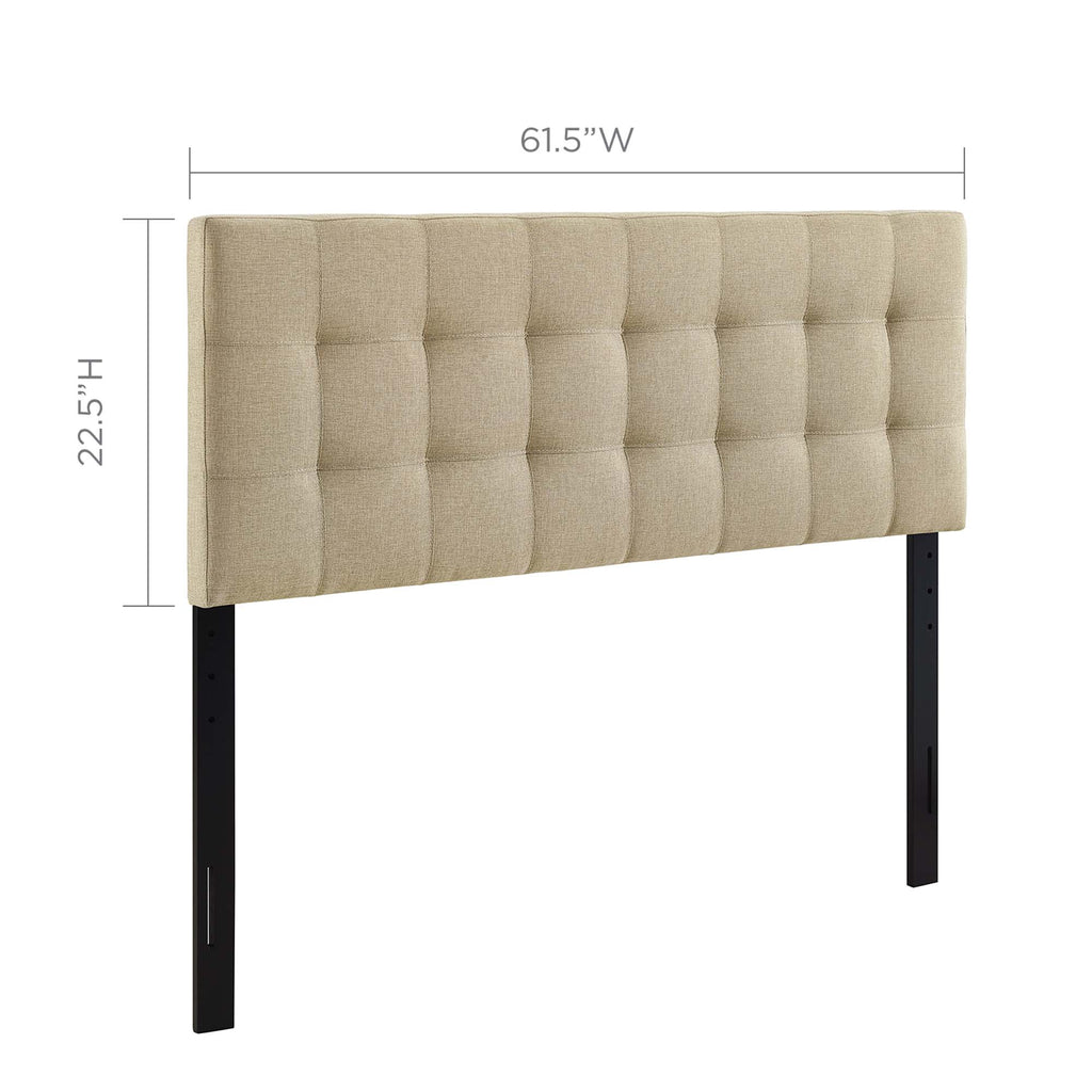 Lily Upholstered Fabric Queen Headboard - Beige