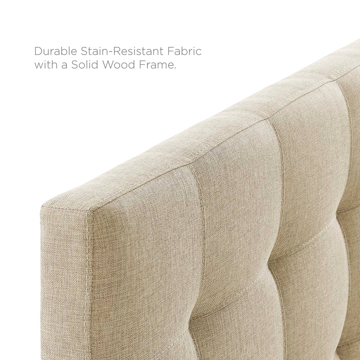 Lily Upholstered Fabric Queen Headboard - Beige