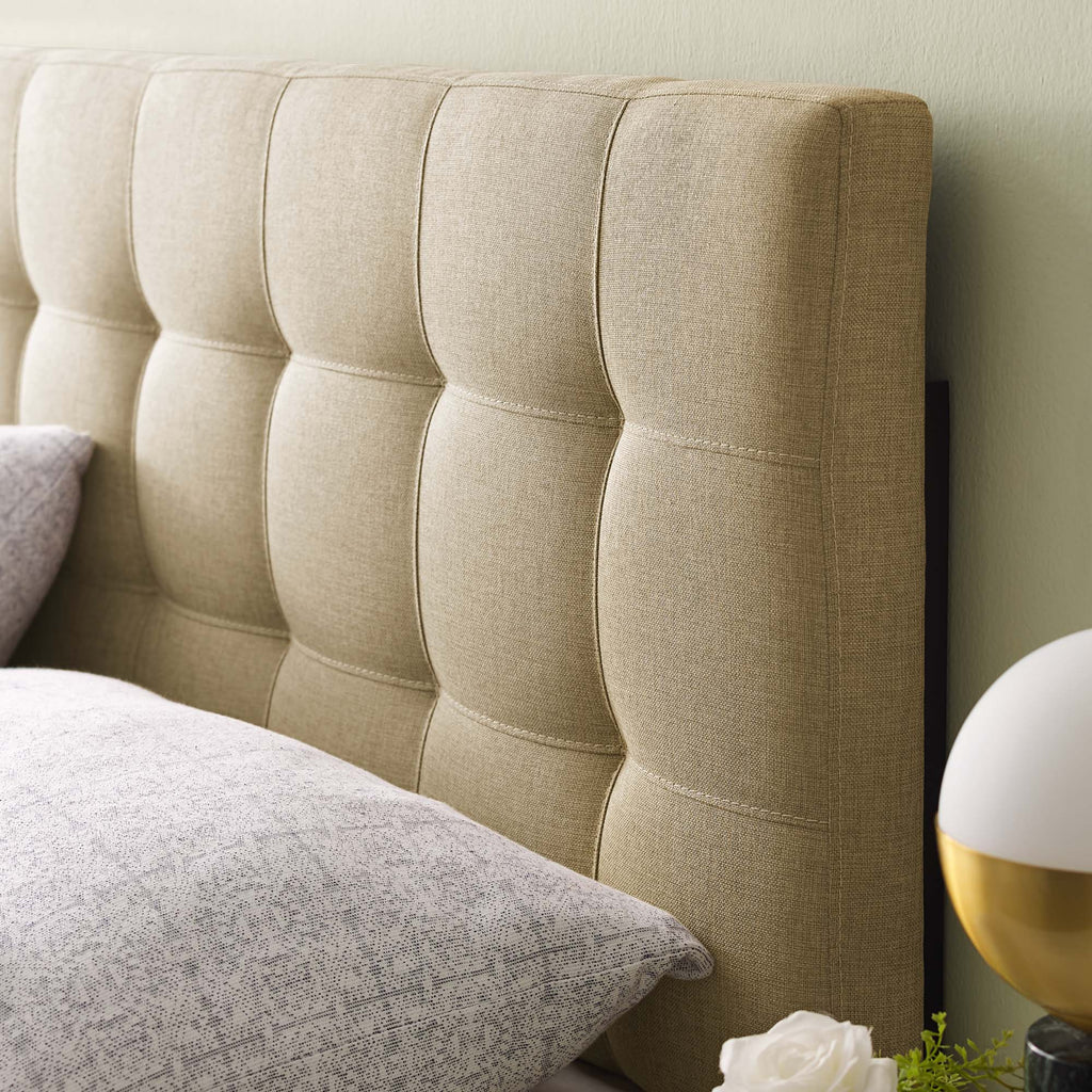 Lily Upholstered Fabric Queen Headboard - Beige