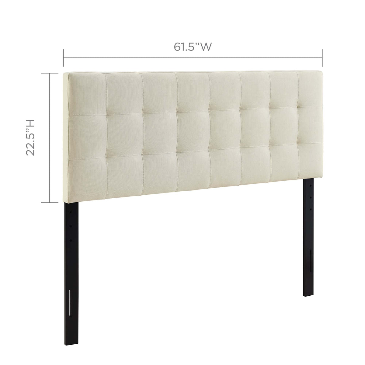 Lily Upholstered Fabric Queen Headboard - Ivory