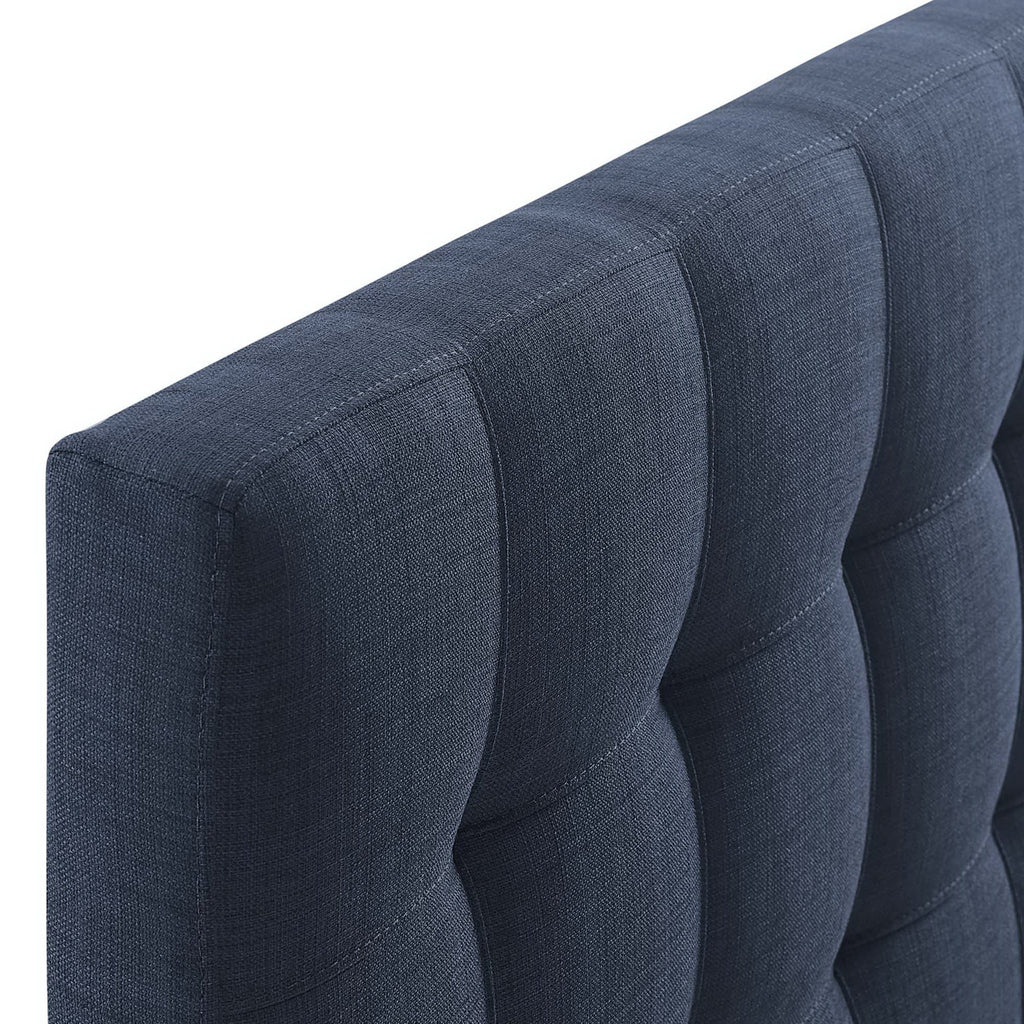 Lily Upholstered Fabric Queen Headboard - Navy