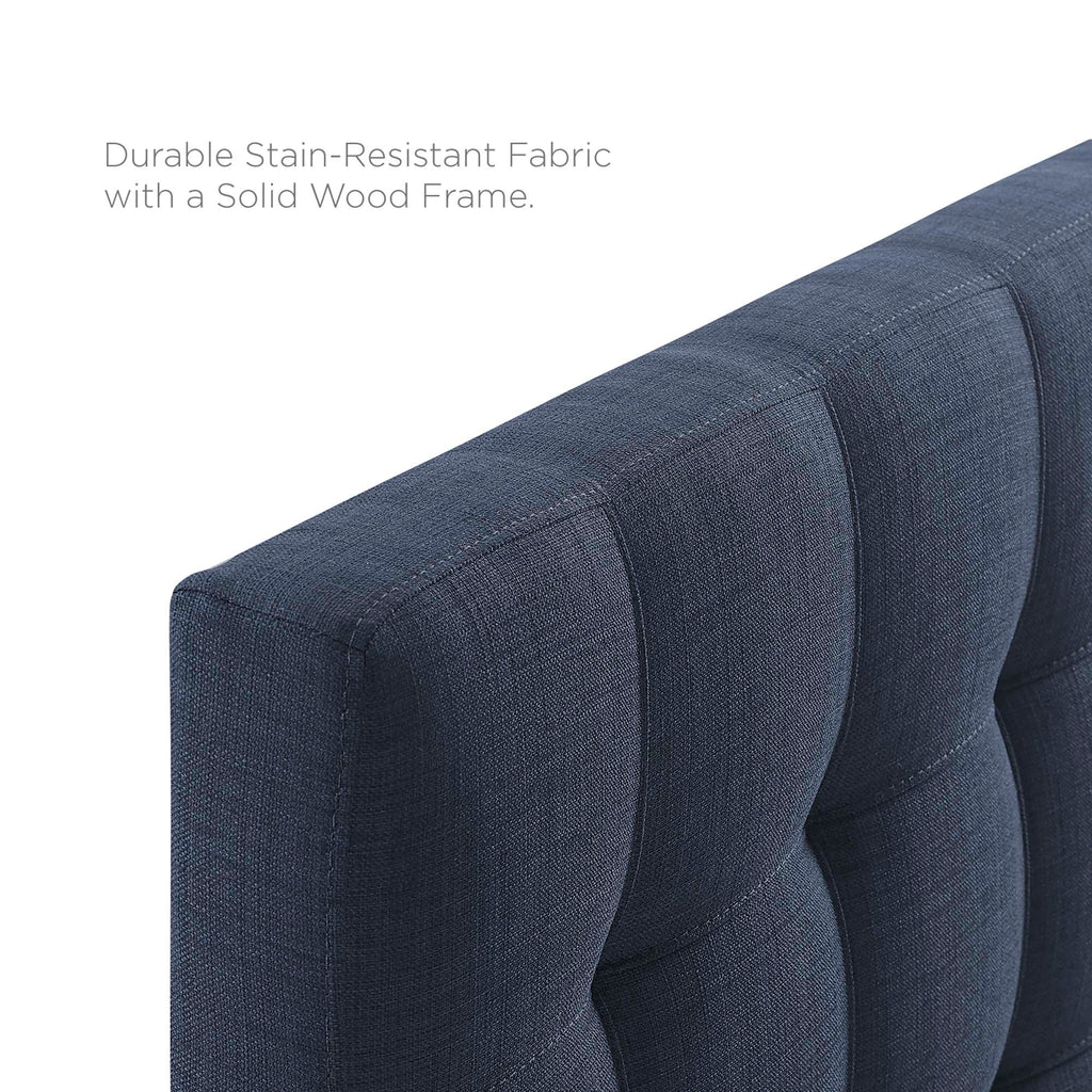 Lily Upholstered Fabric Queen Headboard - Navy