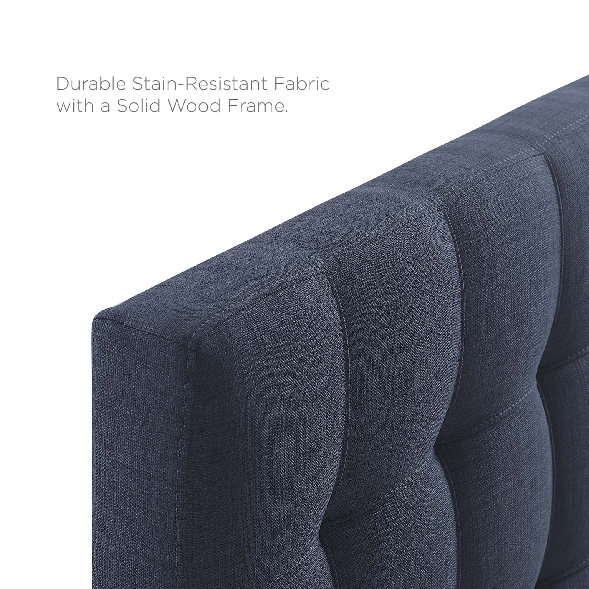 Lily Upholstered Fabric Queen Headboard - Navy