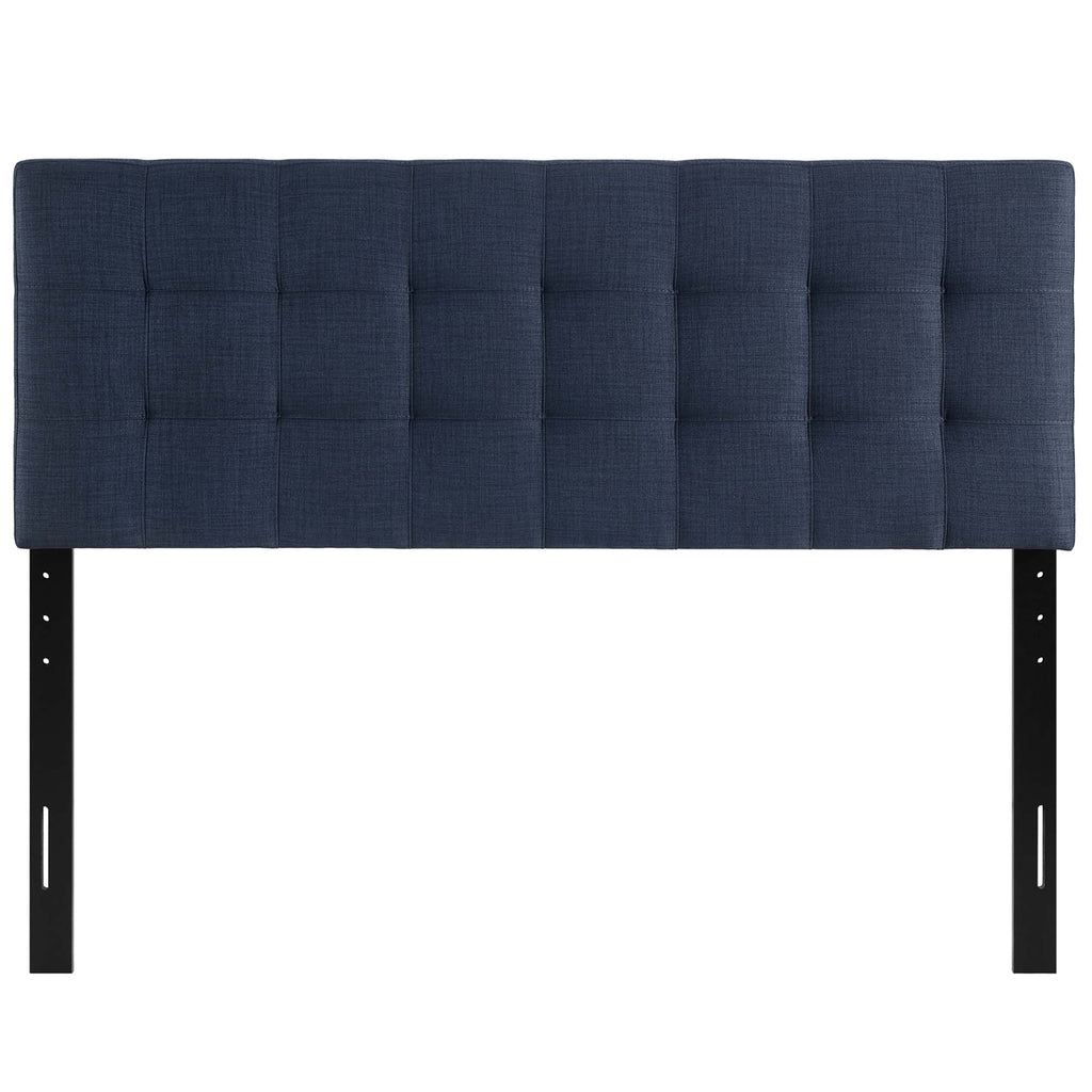 Lily Upholstered Fabric Queen Headboard - Navy