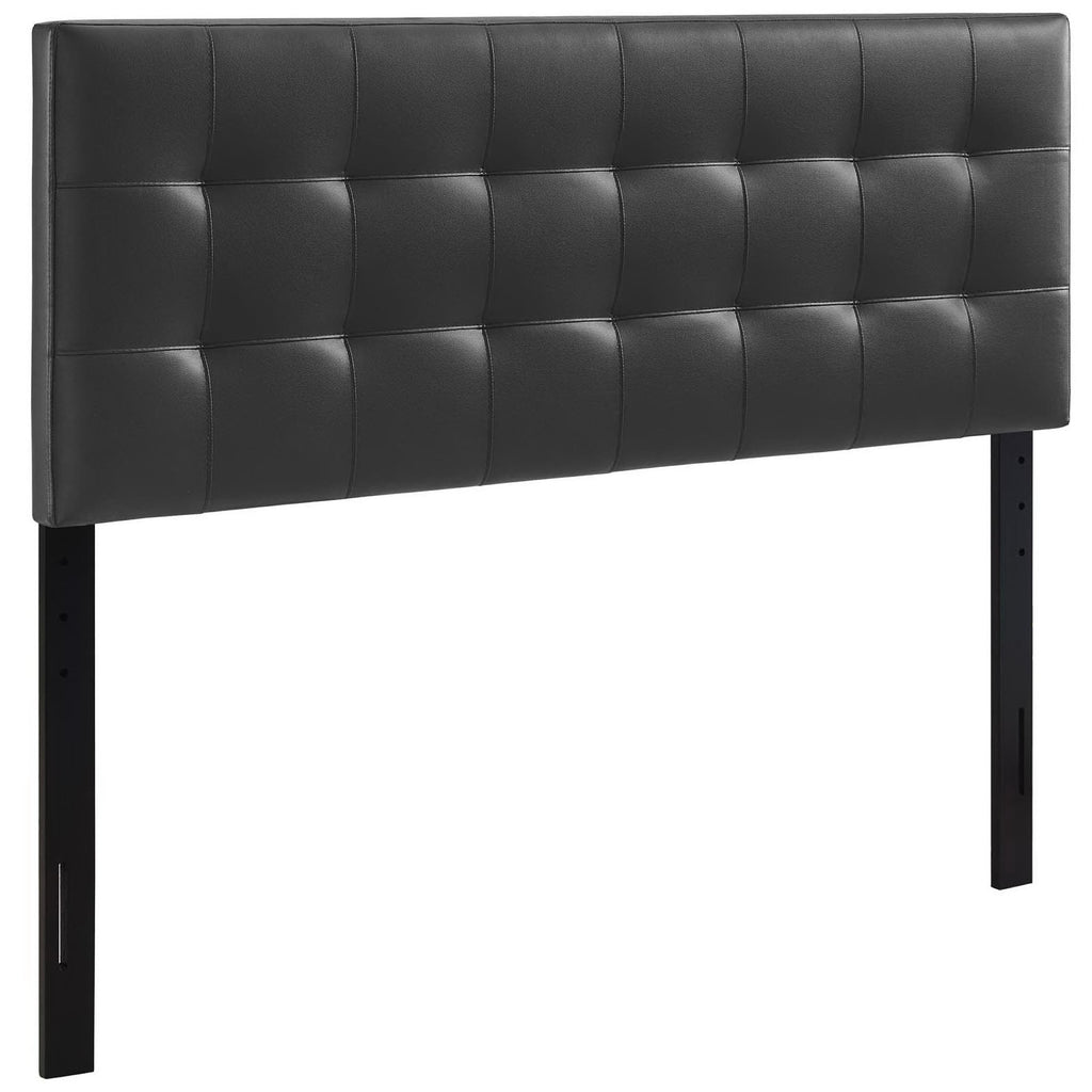 Lily Upholstered Vinyl Queen Headboard - Black