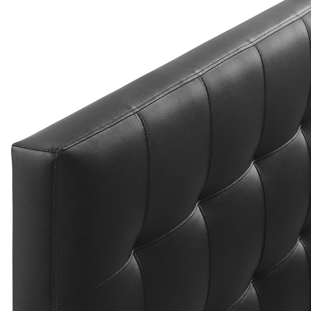 Lily Upholstered Vinyl Queen Headboard - Black