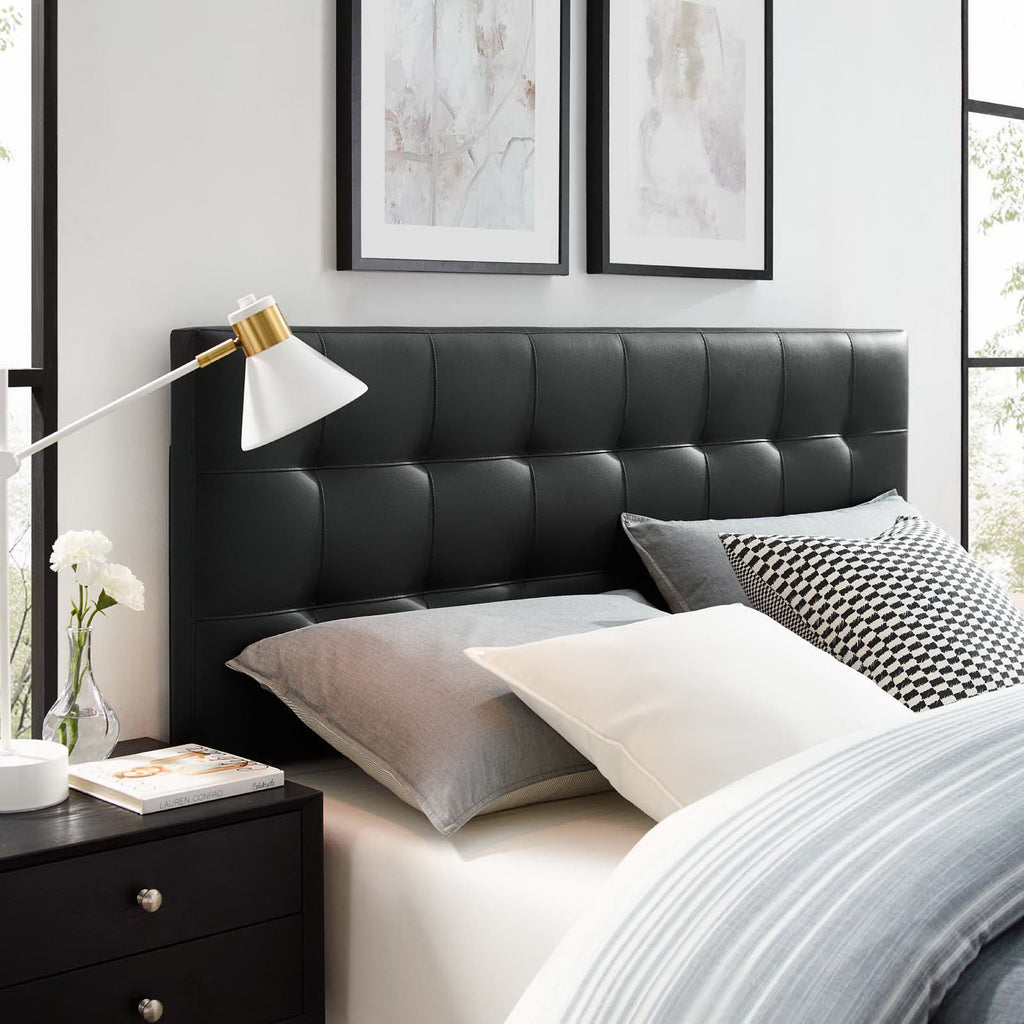 Lily Upholstered Vinyl Queen Headboard - Black