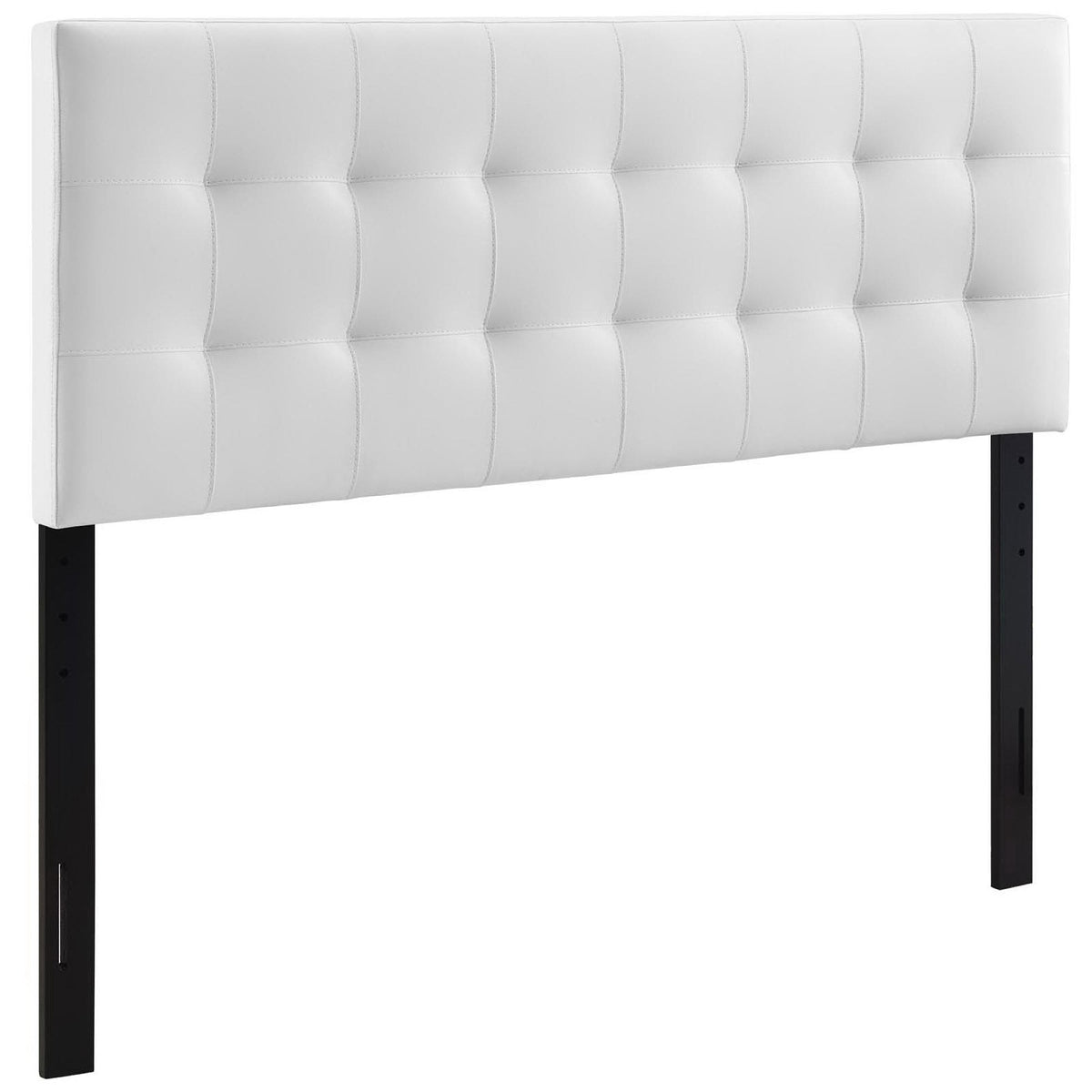 Lily Upholstered Vinyl Headboard - White — White Queen