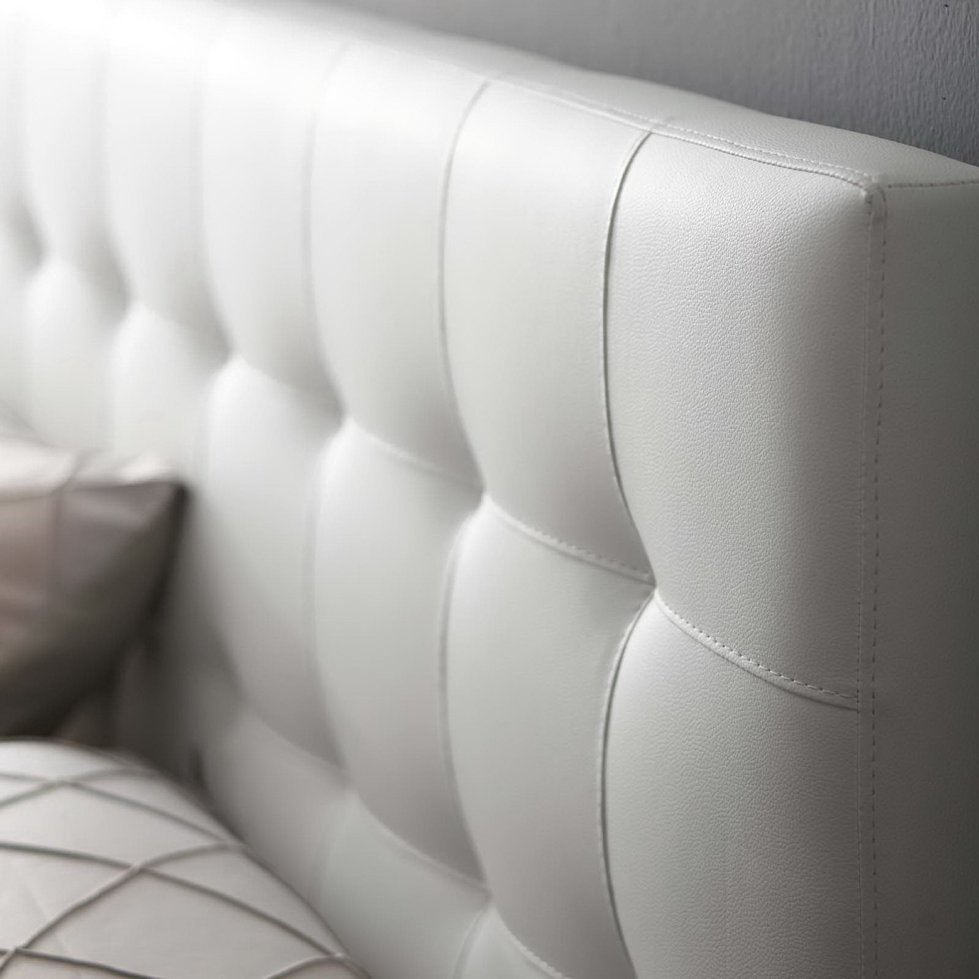 Lily Upholstered Vinyl Queen Headboard - White