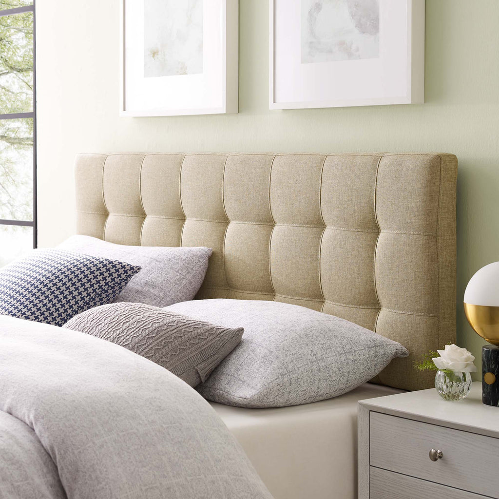 Lily Upholstered Fabric King Headboard - Beige