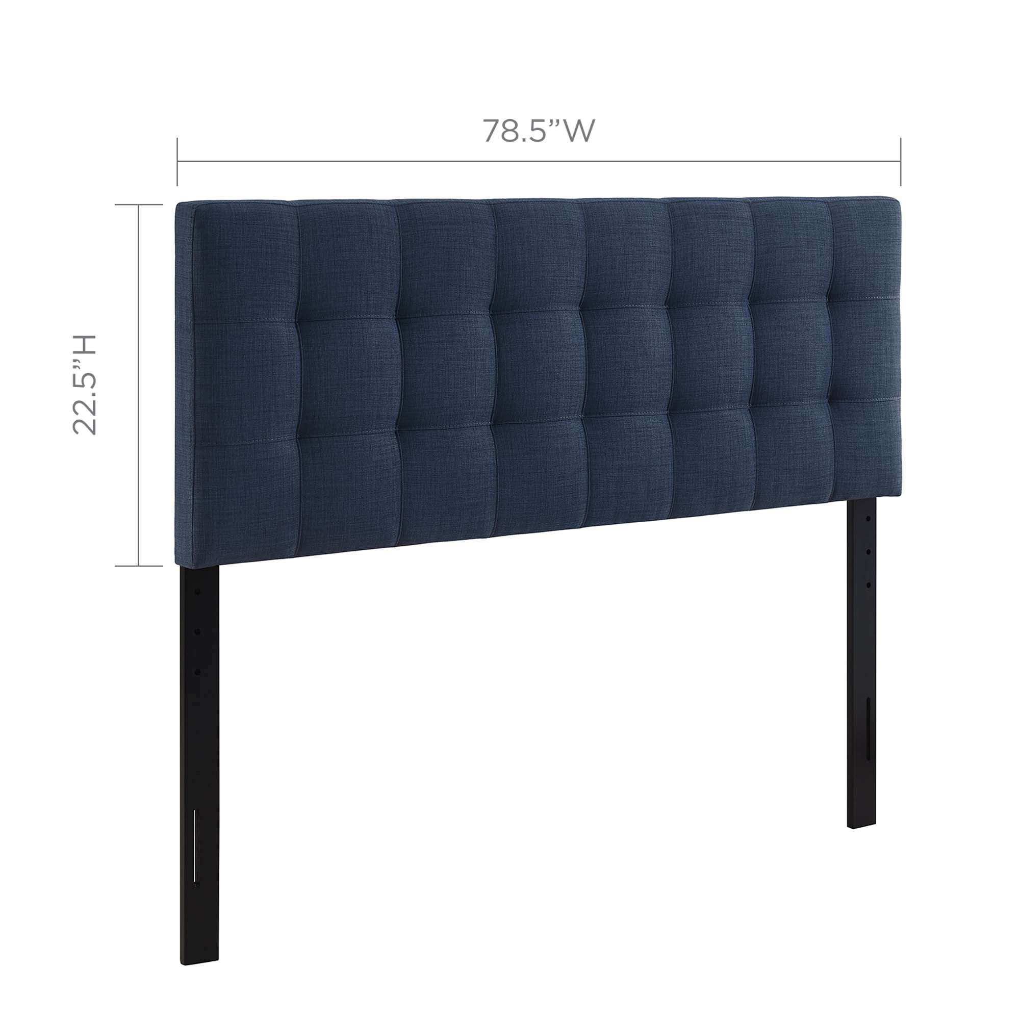 Lily Upholstered Fabric King Headboard - Navy