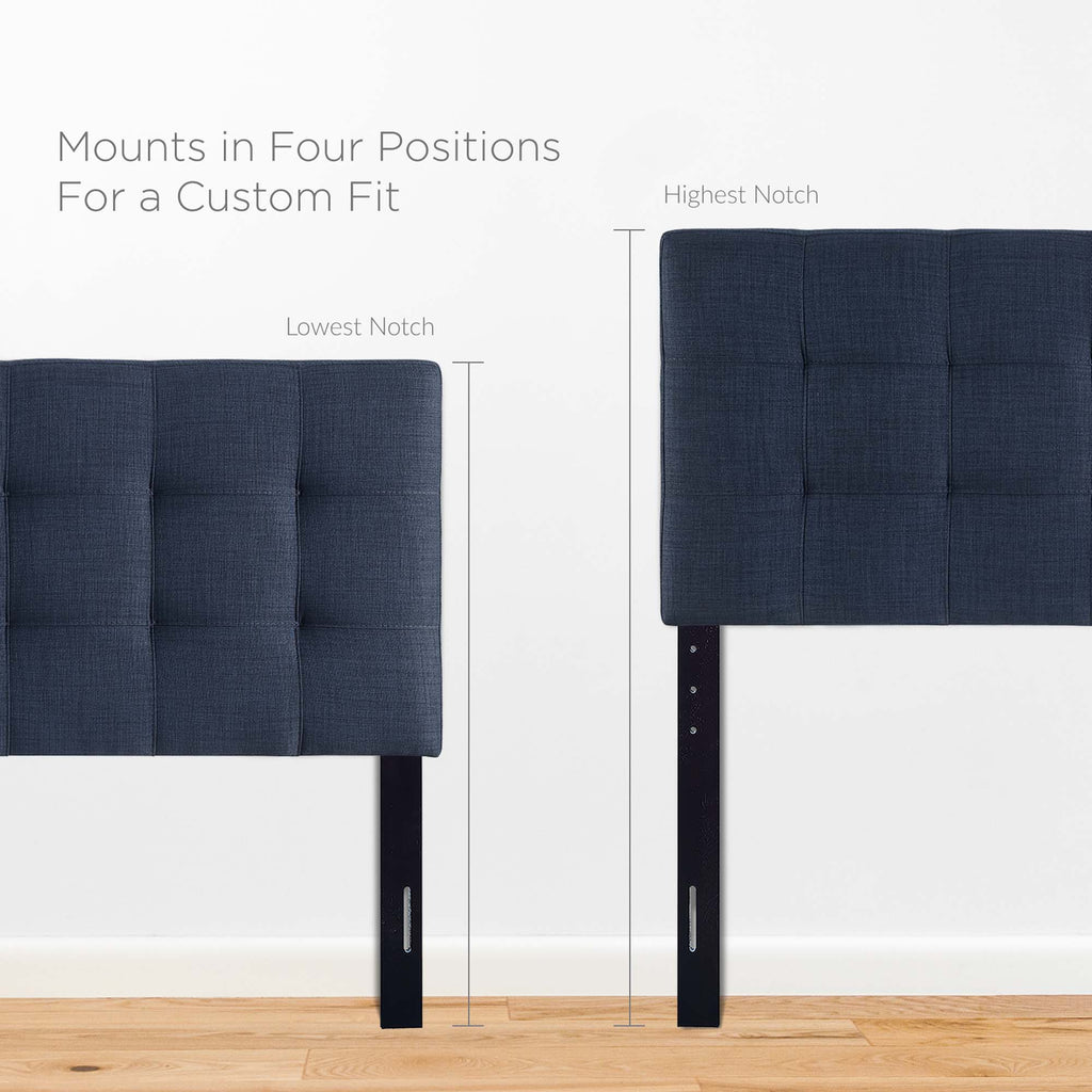 Lily Upholstered Fabric King Headboard - Navy