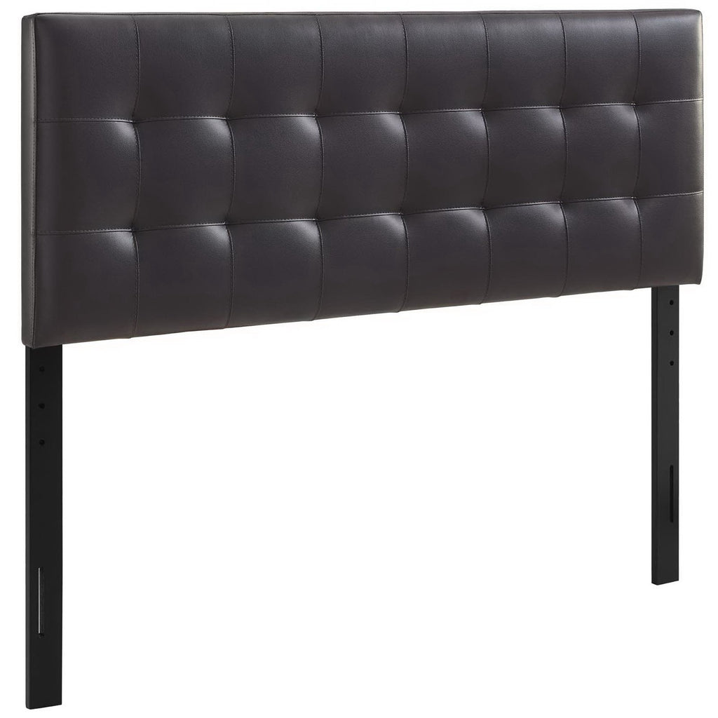 Lily Upholstered Vinyl King Headboard - Brown