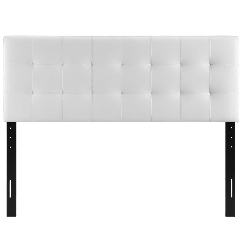 Lily Upholstered Vinyl King Headboard - White