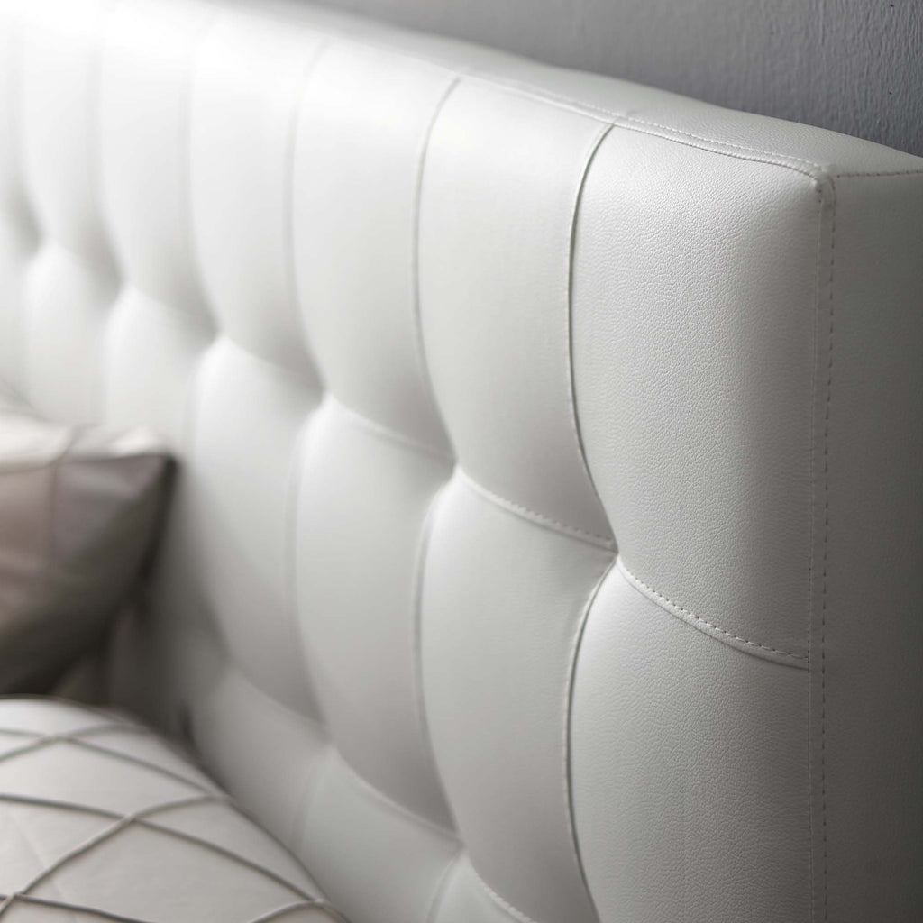 Lily Upholstered Vinyl King Headboard - White