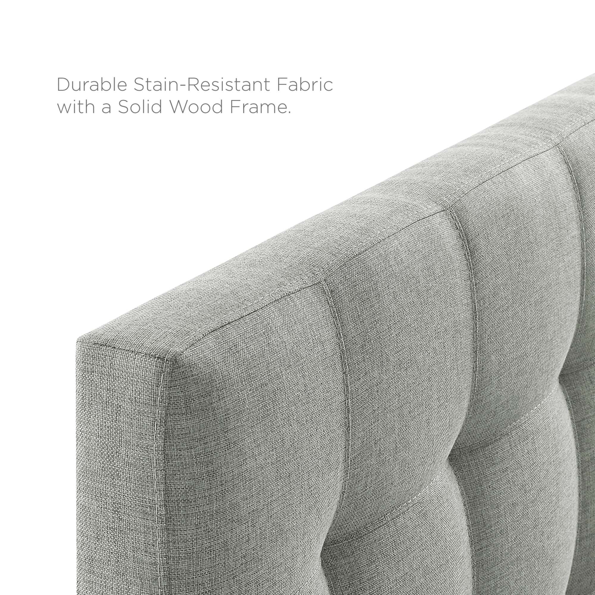 Lily Upholstered Fabric Full Headboard - Gray