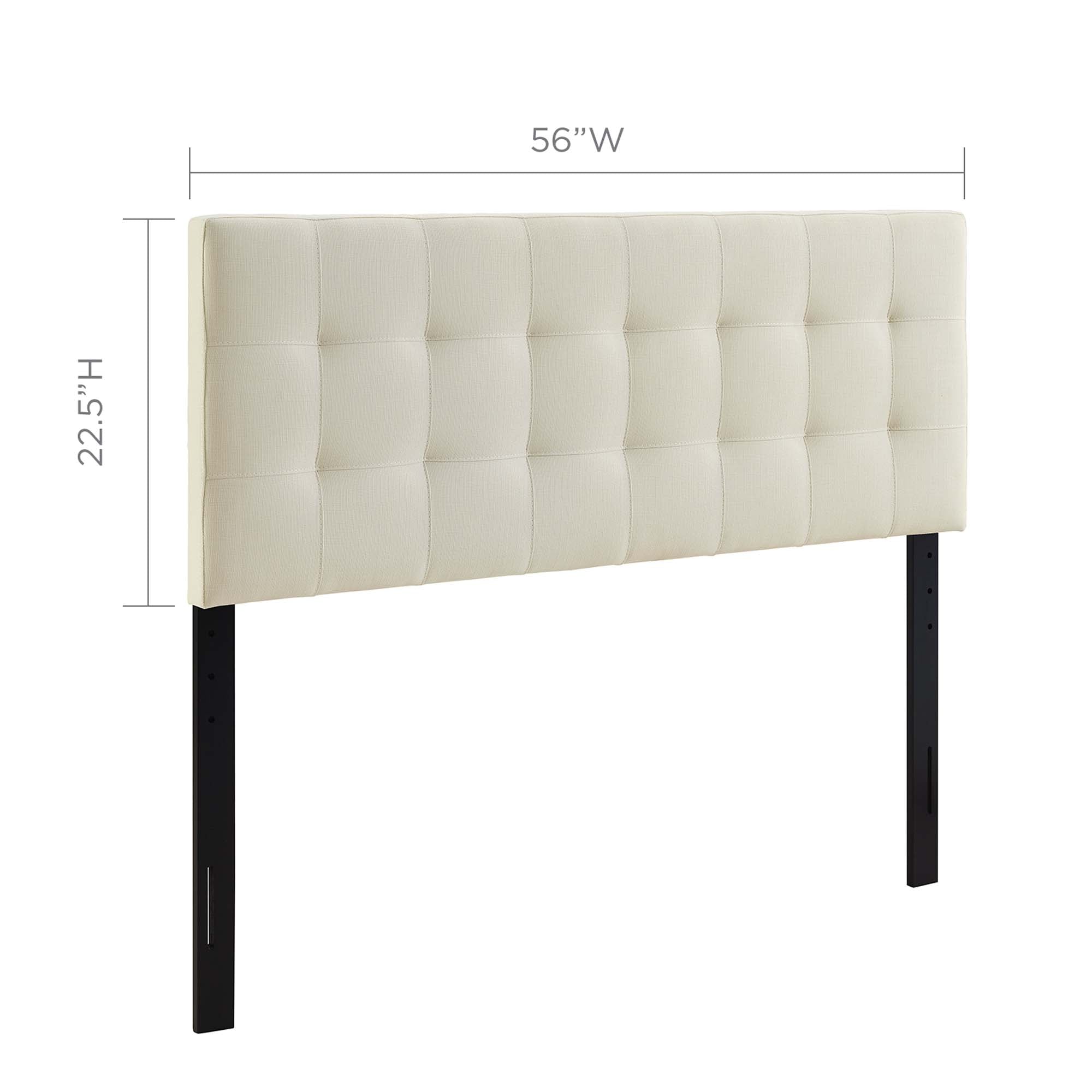 Lily Upholstered Fabric Full Headboard - Ivory