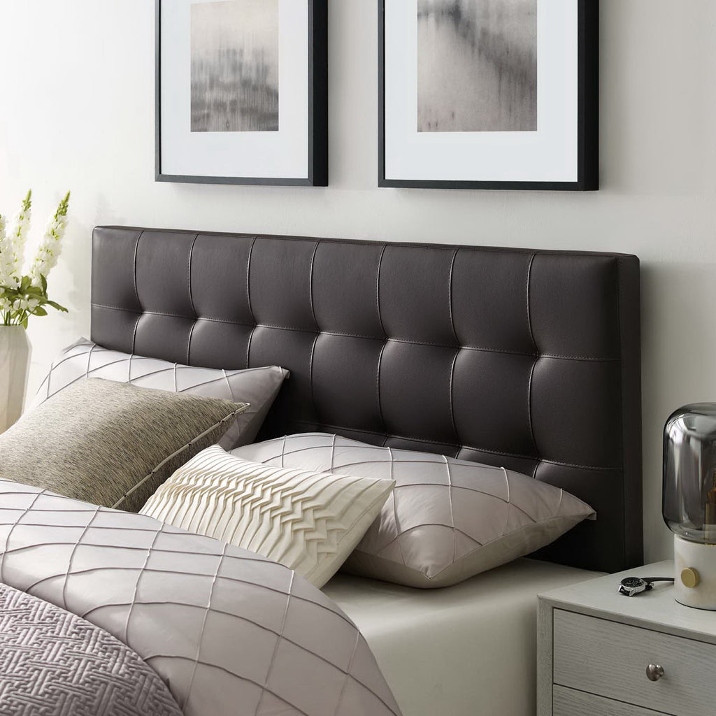 Lily Upholstered Vinyl Full Headboard - Brown