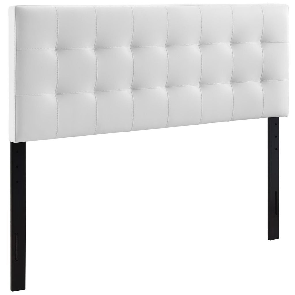 Lily Upholstered Vinyl Full Headboard - White