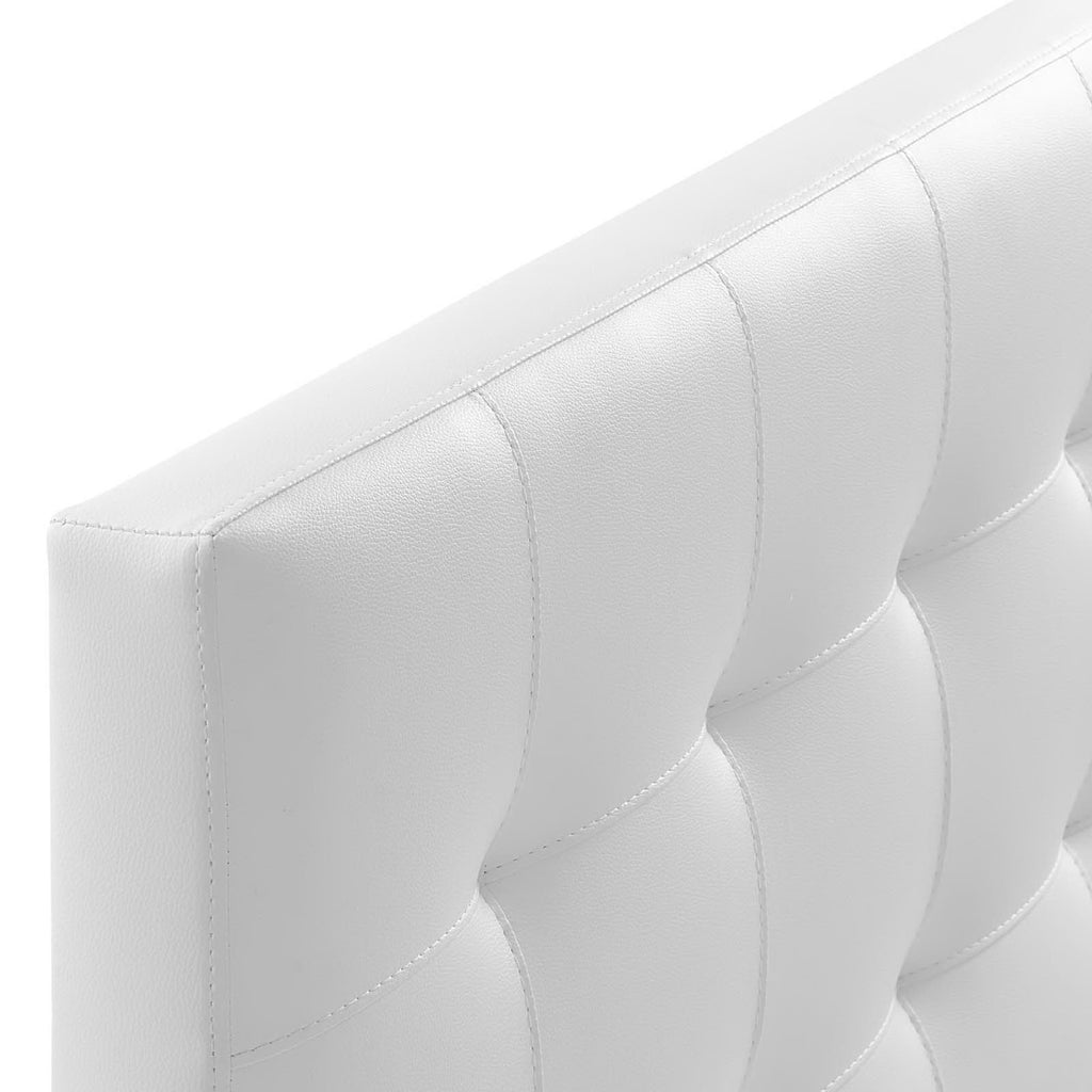 Lily Upholstered Vinyl Full Headboard - White