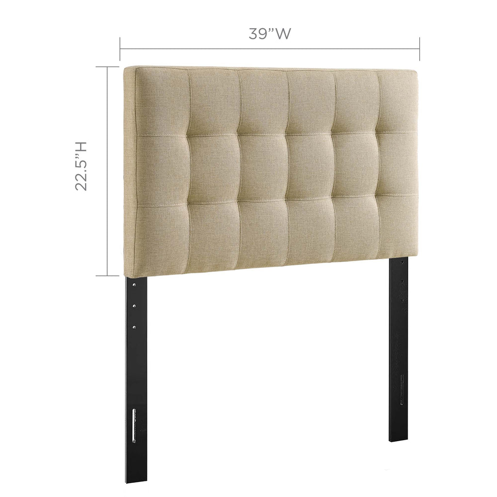 Lily Upholstered Fabric Twin Headboard - Beige