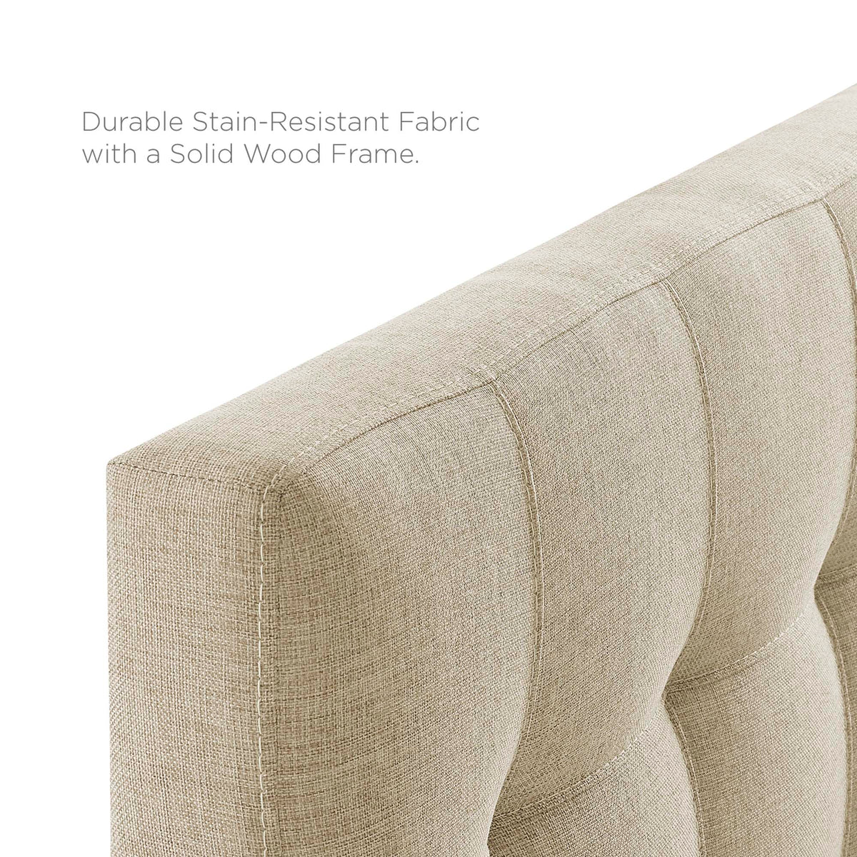 Lily Upholstered Fabric Twin Headboard - Beige