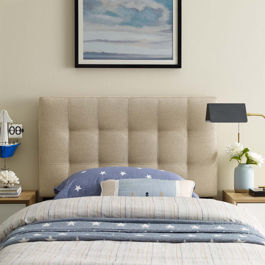 Lily Upholstered Fabric Twin Headboard - Beige