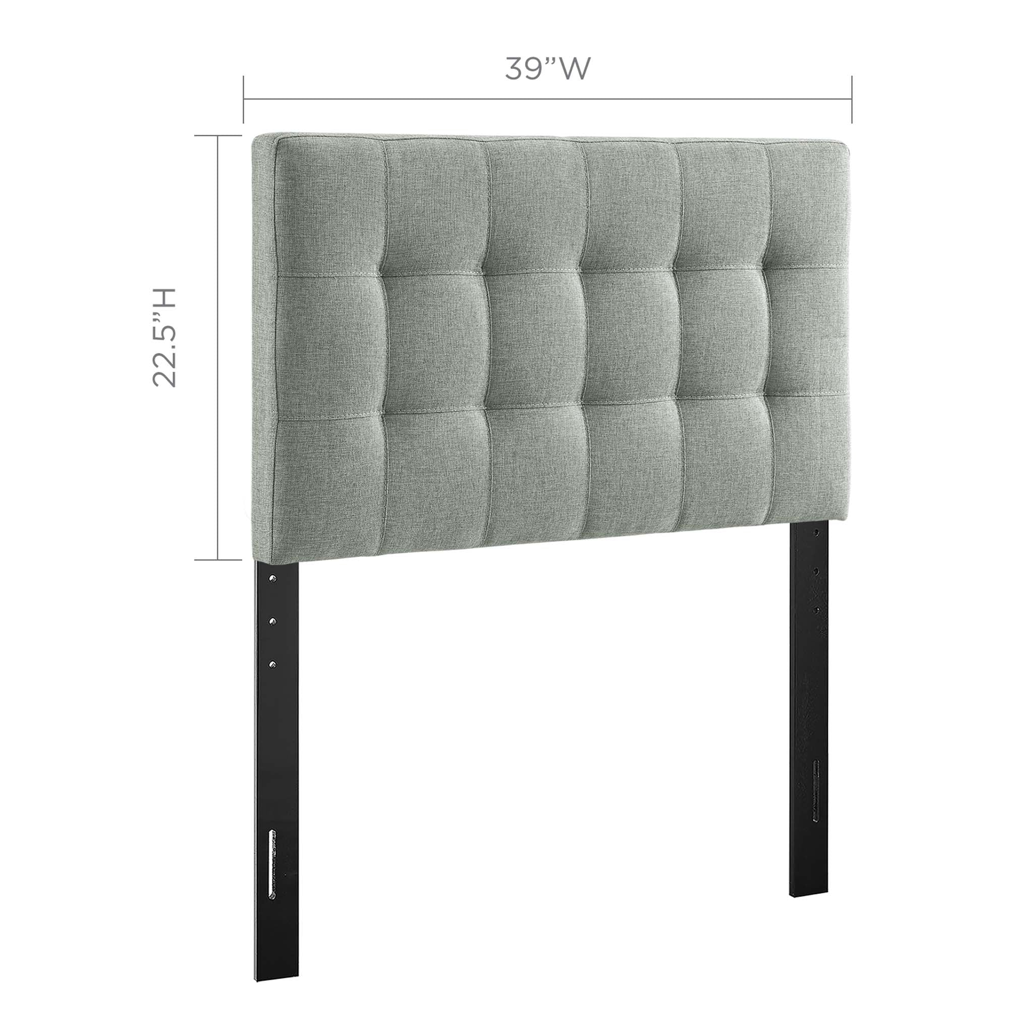 Lily Upholstered Fabric Twin Headboard - Gray